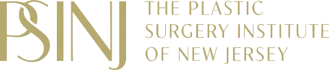 The Plastic Surgery Institute of New Jersey logo in gold lettering with PSI monogram